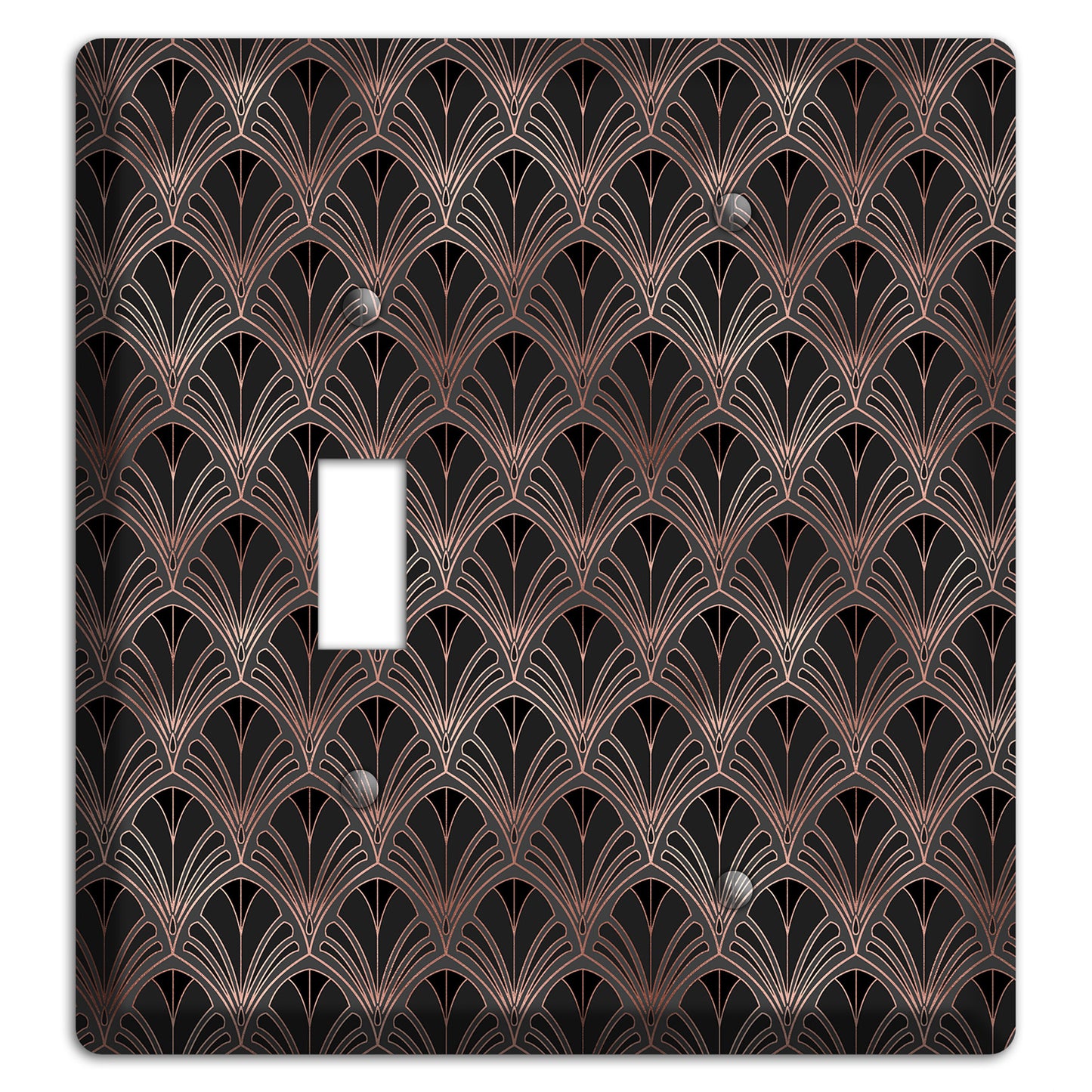 Black and Rose Deco Toggle / Blank Wallplate