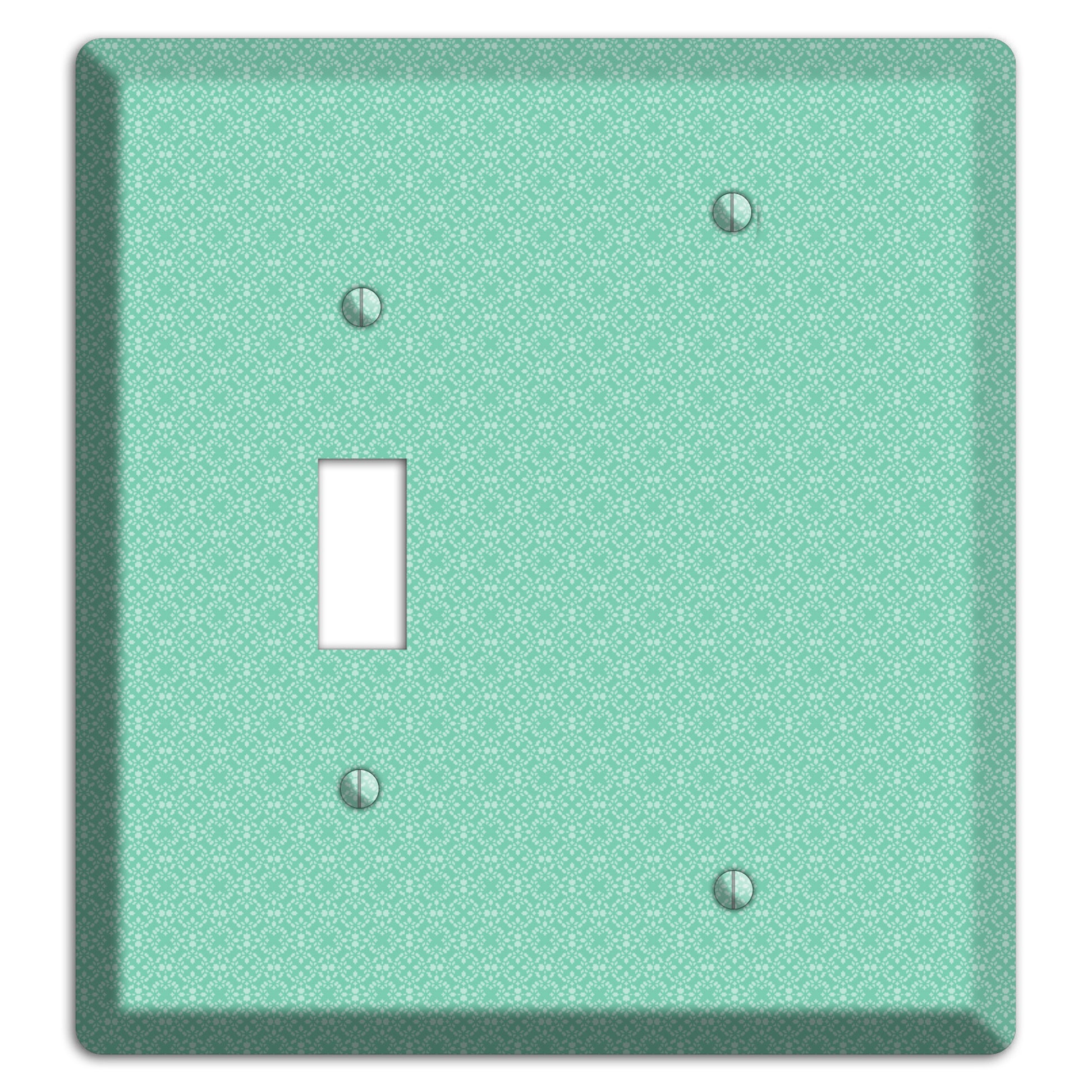 Aqua Calico Cartouche Toggle / Blank Wallplate