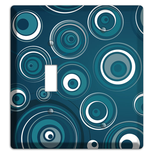 Blue Circles Toggle / Blank Wallplate
