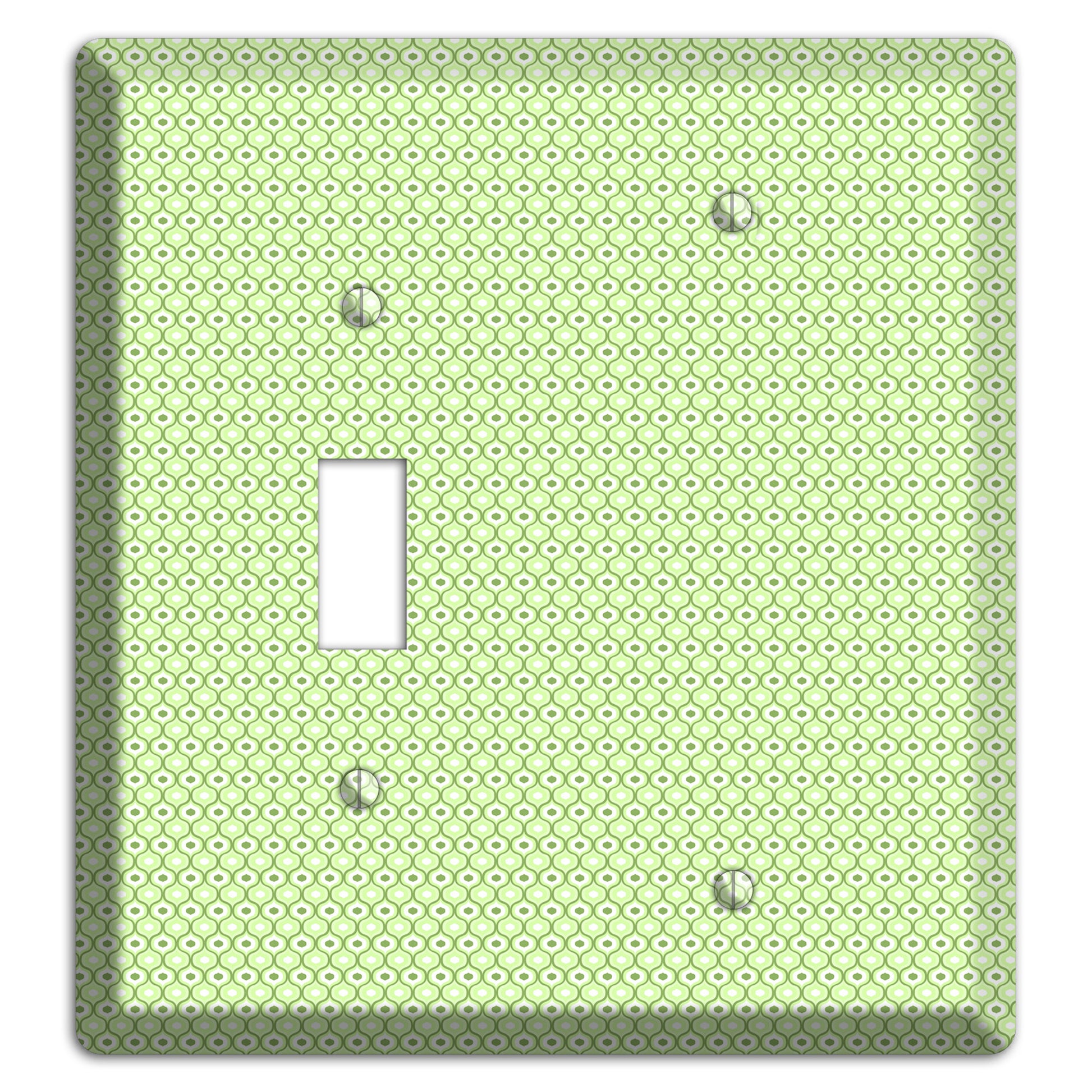 Multi Green Tiny Double Scallop Toggle / Blank Wallplate