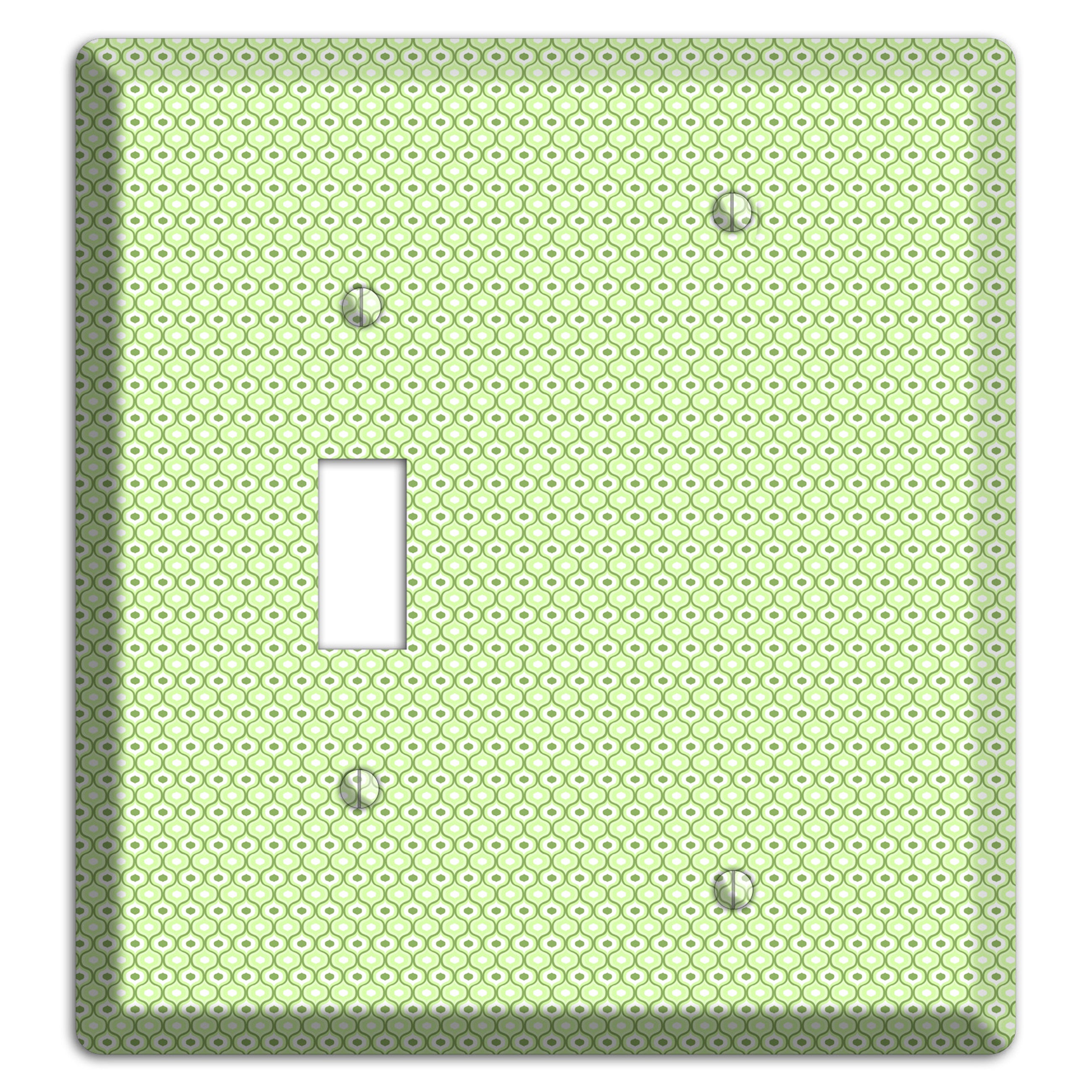 Multi Green Tiny Double Scallop Toggle / Blank Wallplate
