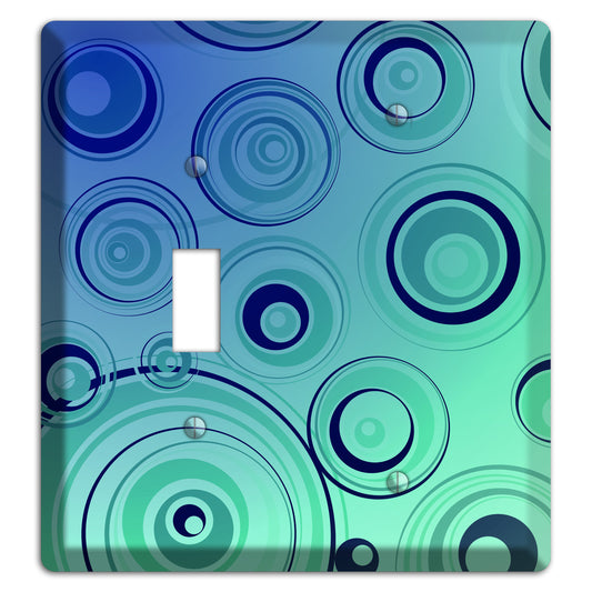 Blue and Green Circles Toggle / Blank Wallplate