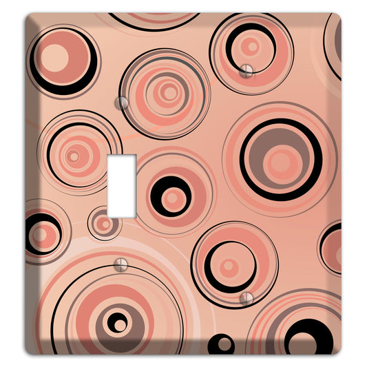 Salmon Circles Toggle / Blank Wallplate