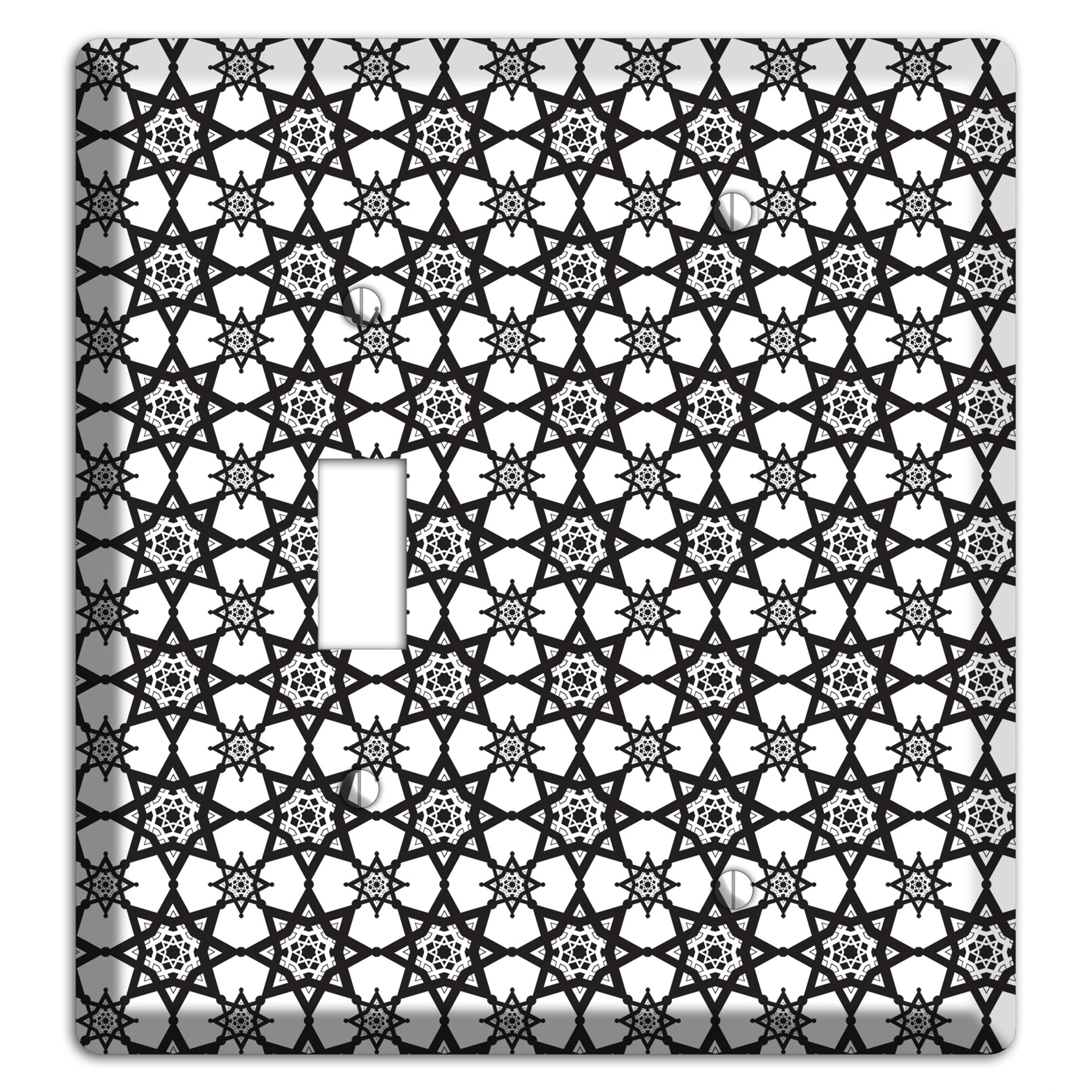 White and Black Arabesque Toggle / Blank Wallplate