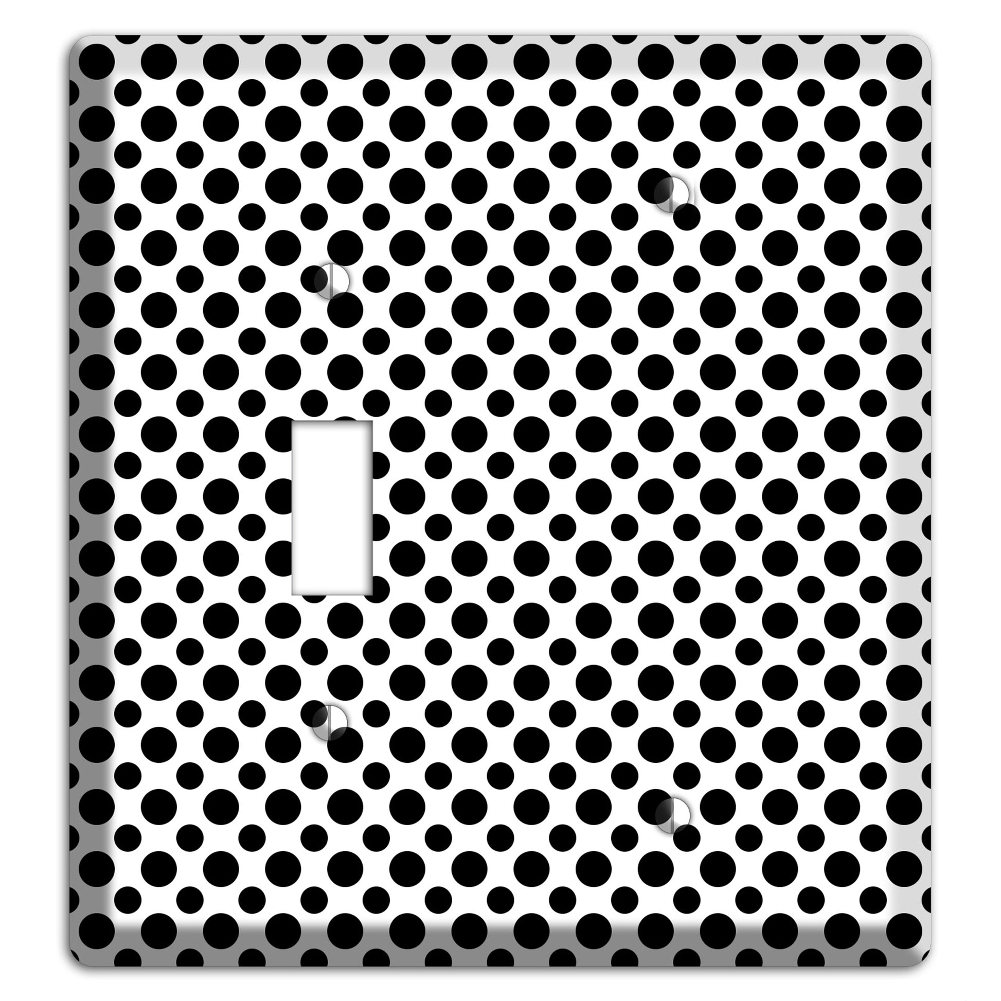 White with Black Multi Small Polka Dots Toggle / Blank Wallplate