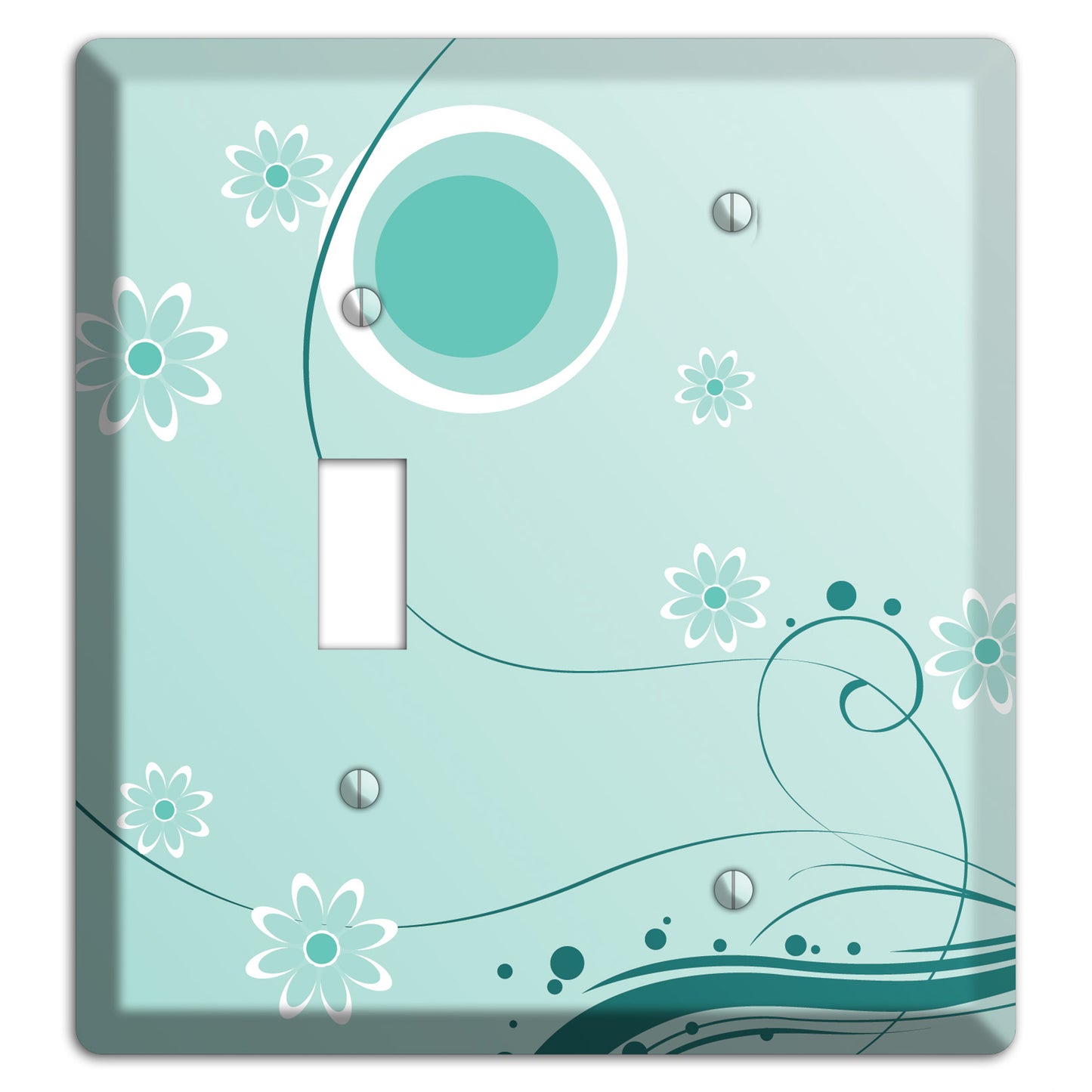 Light Green Floral Toggle / Blank Wallplate
