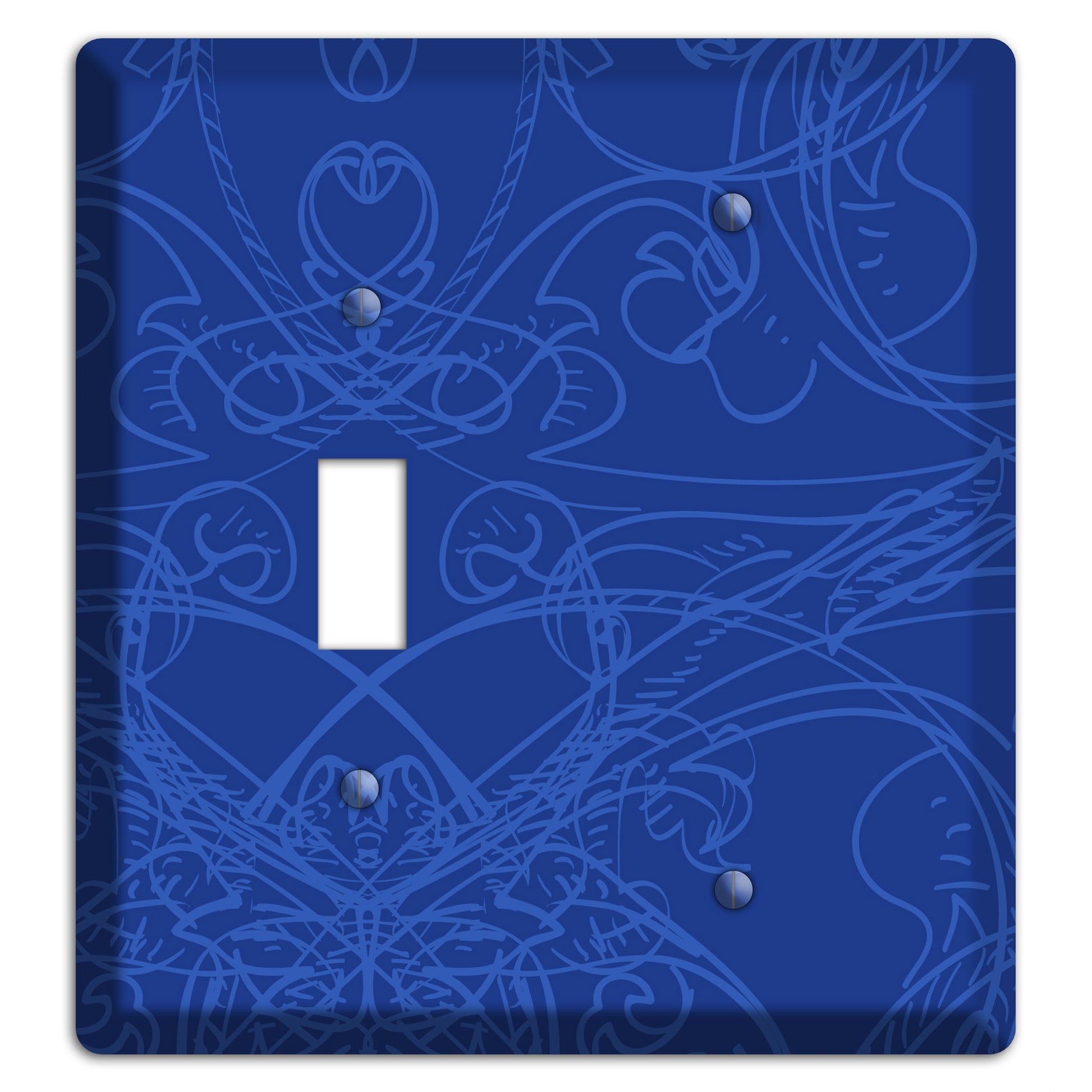 Blue Deco Sketch Toggle / Blank Wallplate