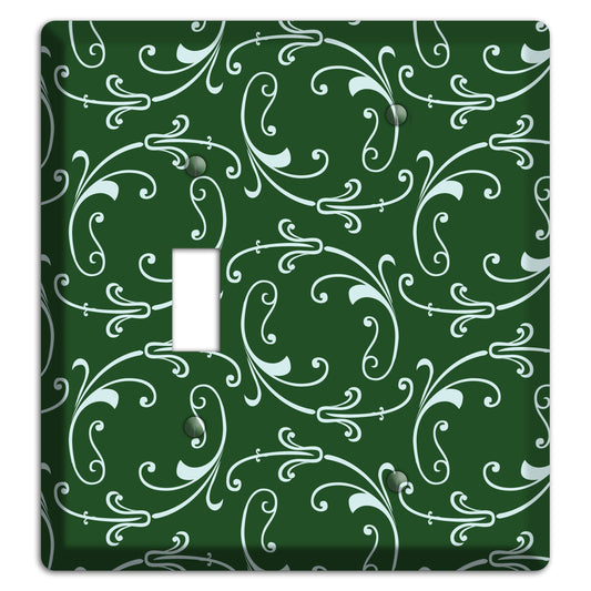 Green Victorian Sprig Toggle / Blank Wallplate