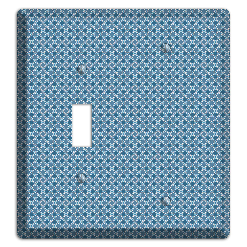 Multi Blue Checkered Foulard Toggle / Blank Wallplate