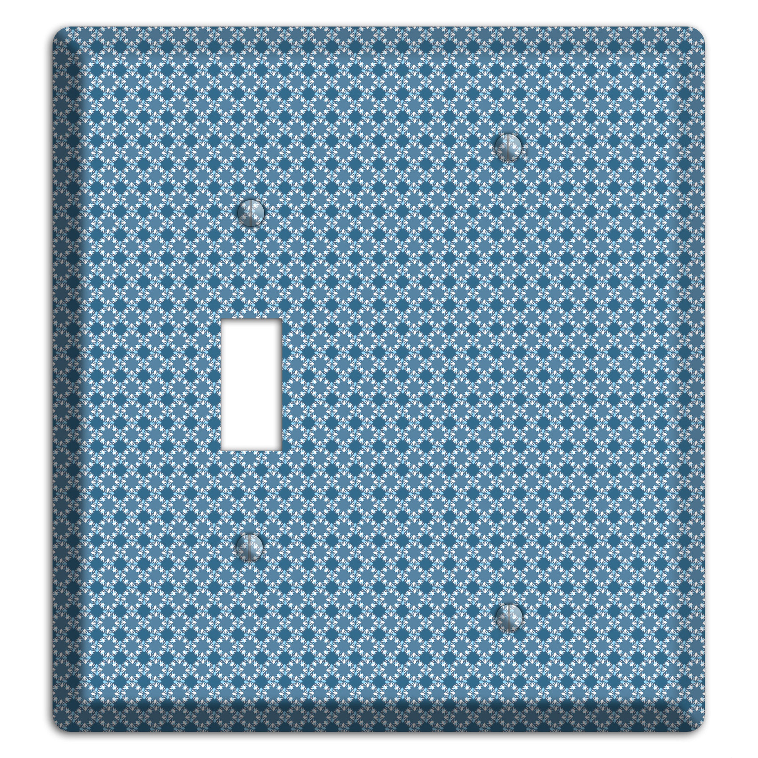 Multi Blue Checkered Foulard Toggle / Blank Wallplate