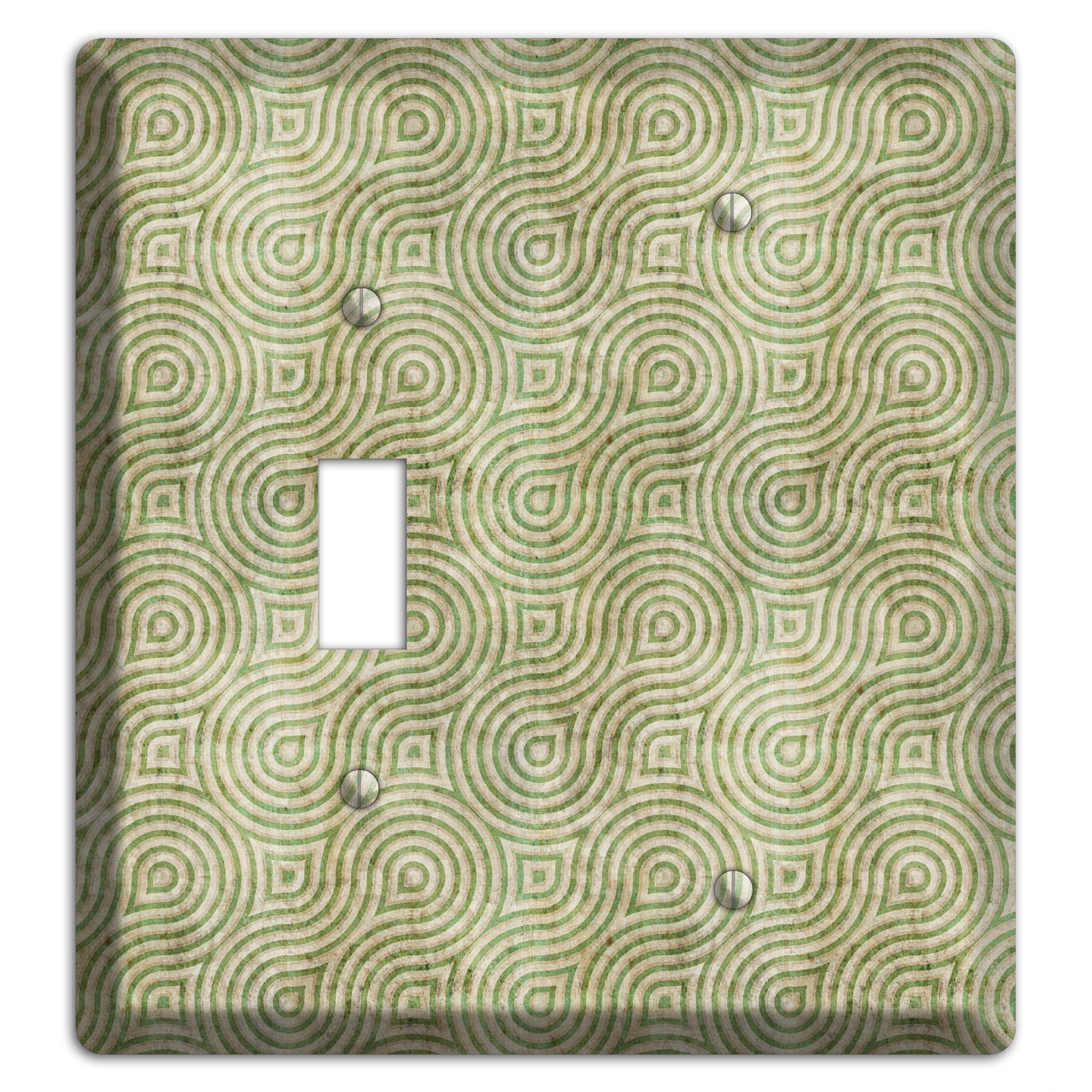 Light Green Swirl Toggle / Blank Wallplate