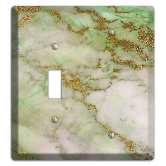 Swamp Green Marble Toggle / Blank Wallplate