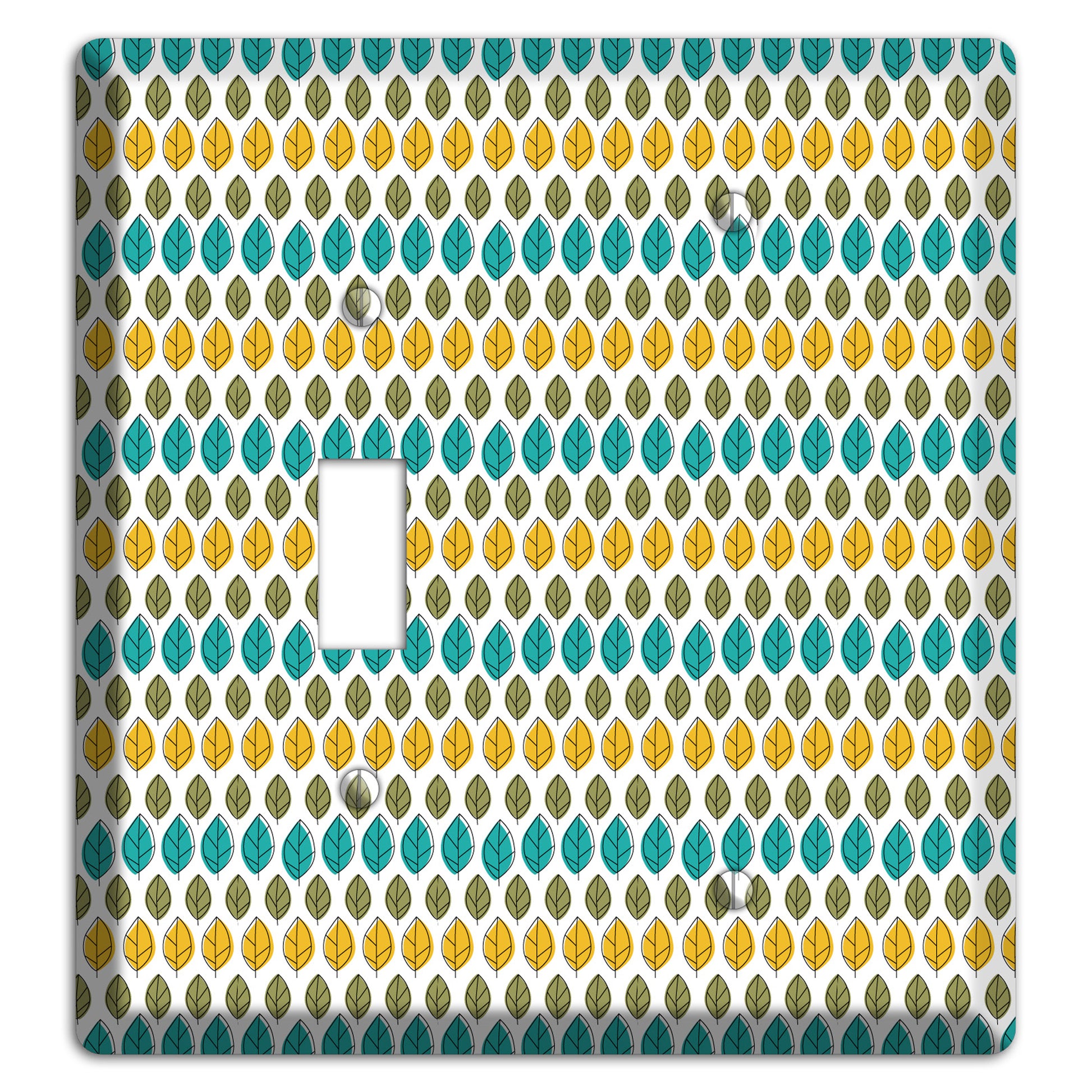 Turquoise Multi Olive Leaf Contour Toggle / Blank Wallplate