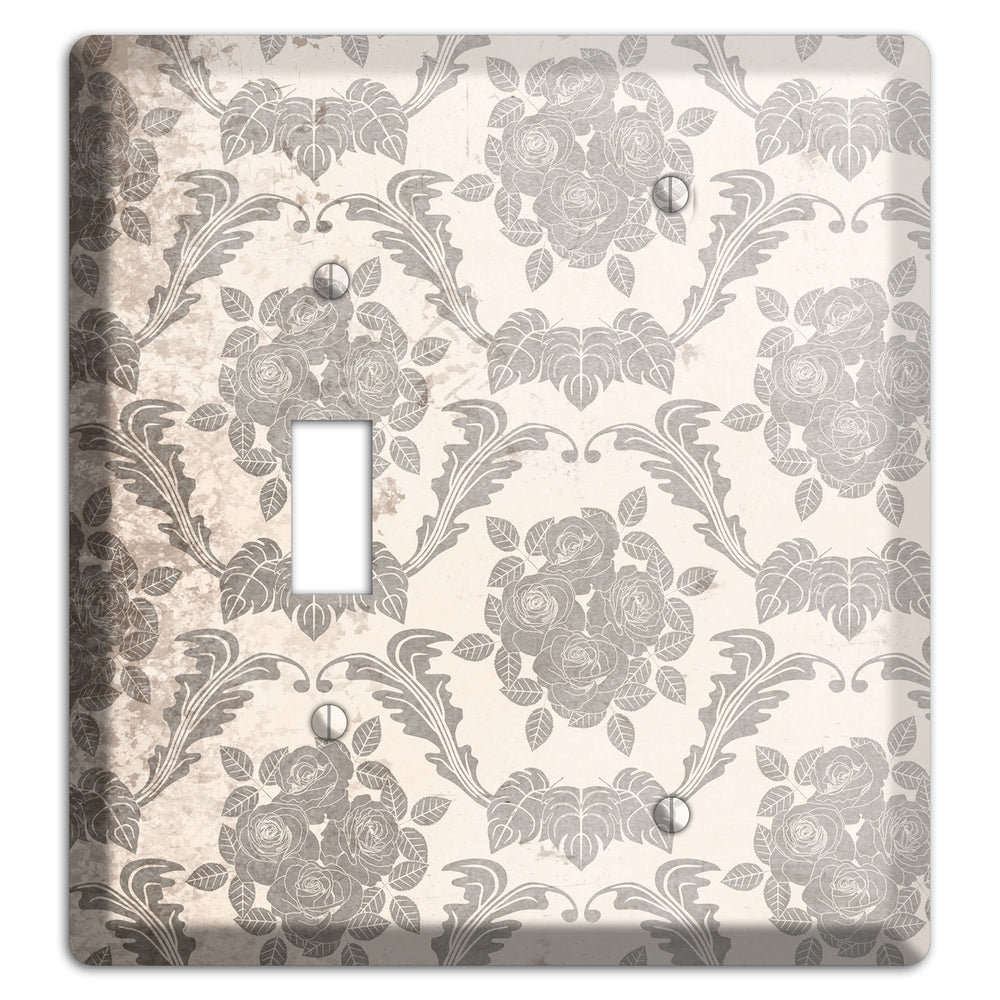 Pearl Bush Vintage Rose Damask Toggle / Blank Wallplate