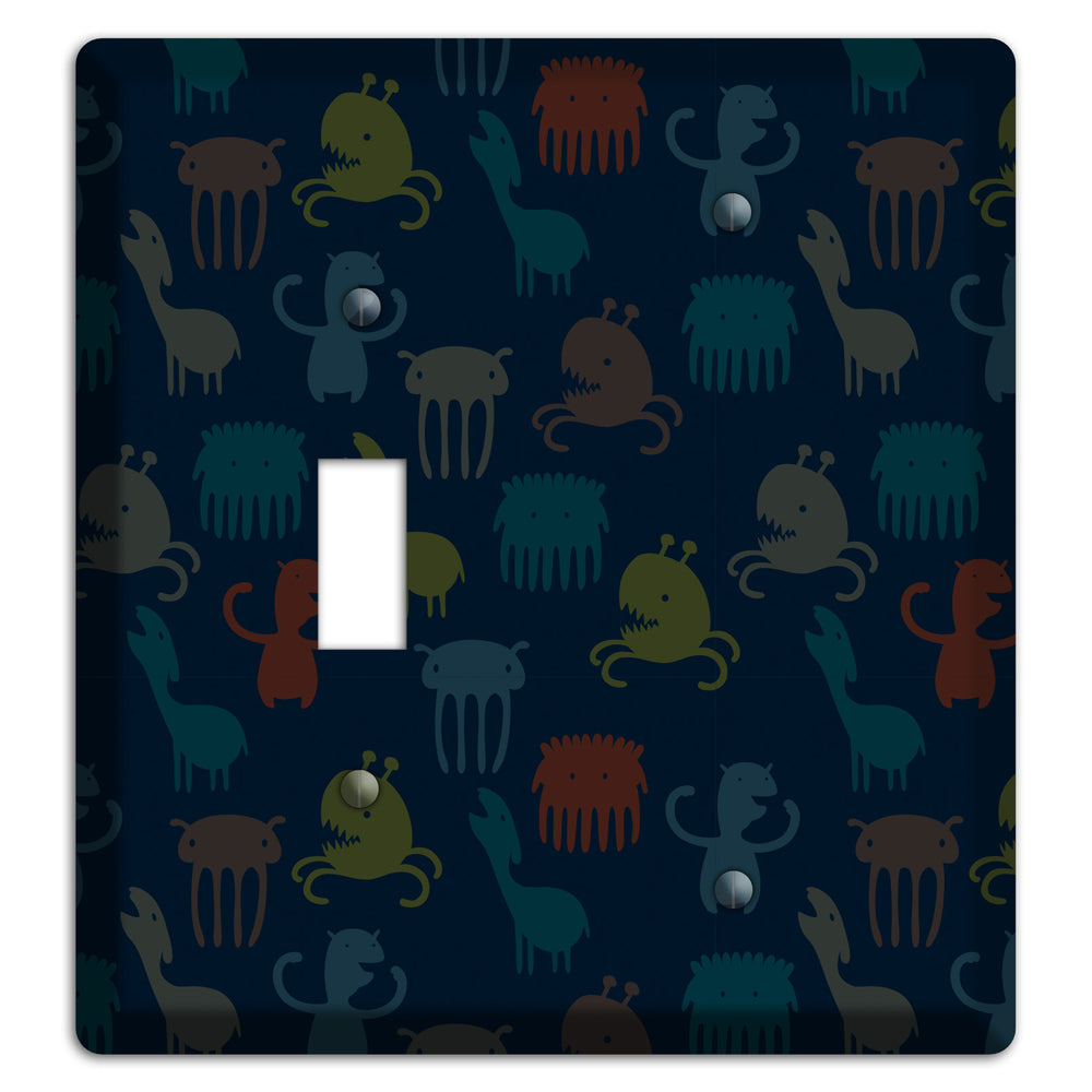 Silly Monsters Black Toggle / Blank Wallplate