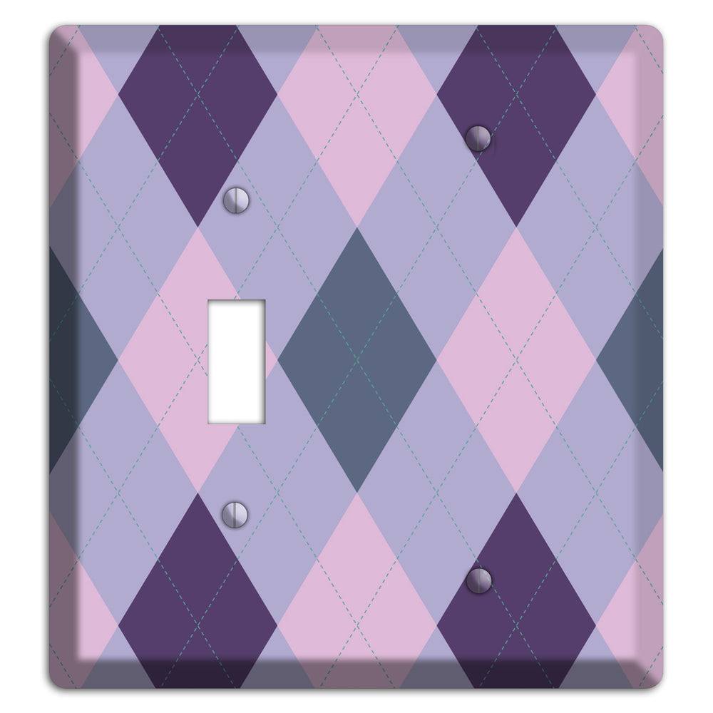 Orange and Tan Argyle Toggle / Blank Wallplate