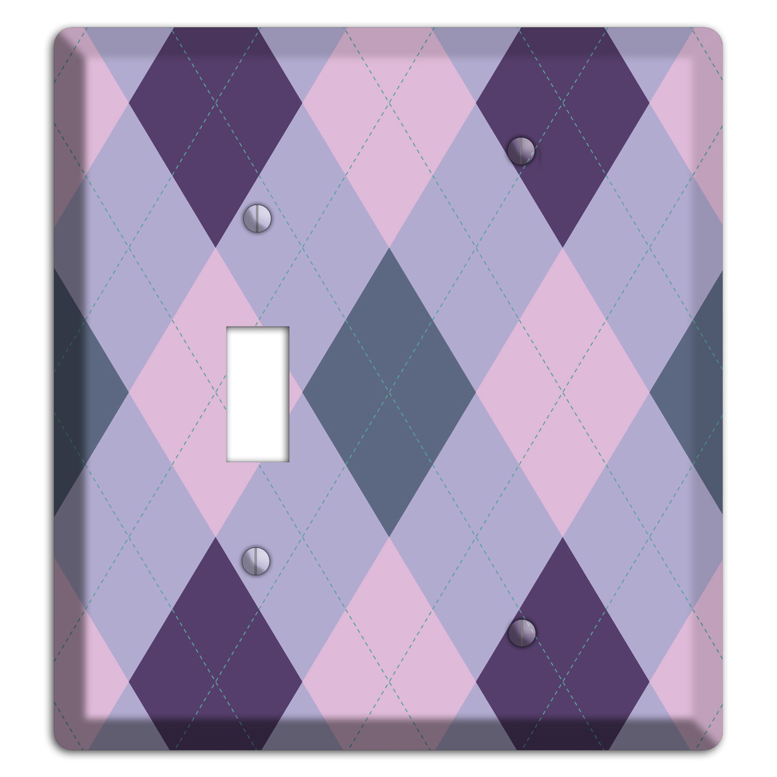 Orange and Tan Argyle Toggle / Blank Wallplate