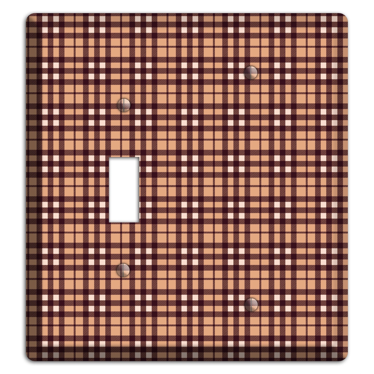 Multi Brown Plaid Toggle / Blank Wallplate