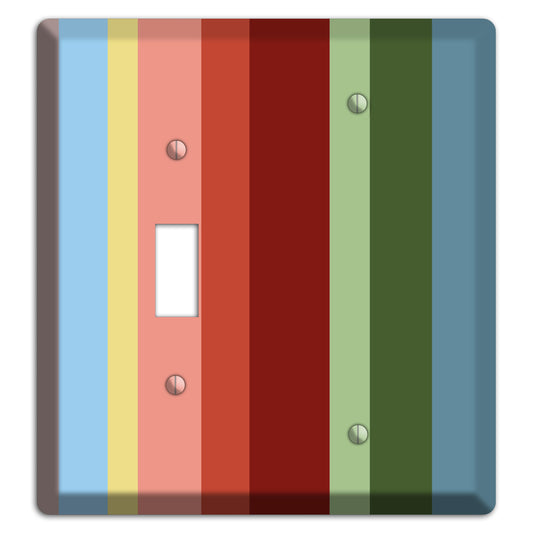 Multi Pastel Vertical Stripe Toggle / Blank Wallplate