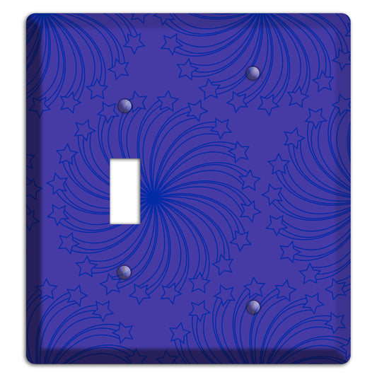 Multi Purple Star Swirl Toggle / Blank Wallplate