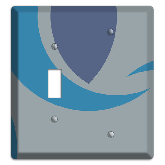 Grey and Blue Abstract Toggle / Blank Wallplate
