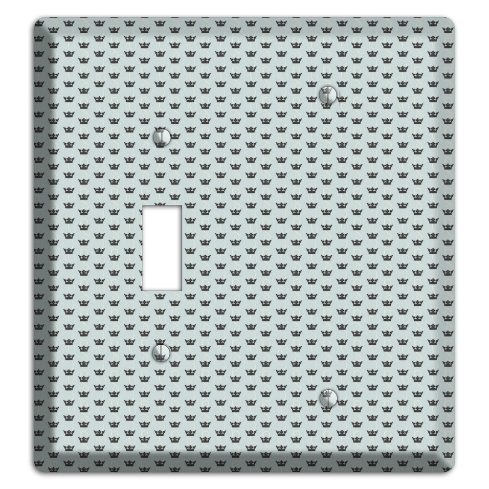 Dusty Blue with Crowns Toggle / Blank Wallplate