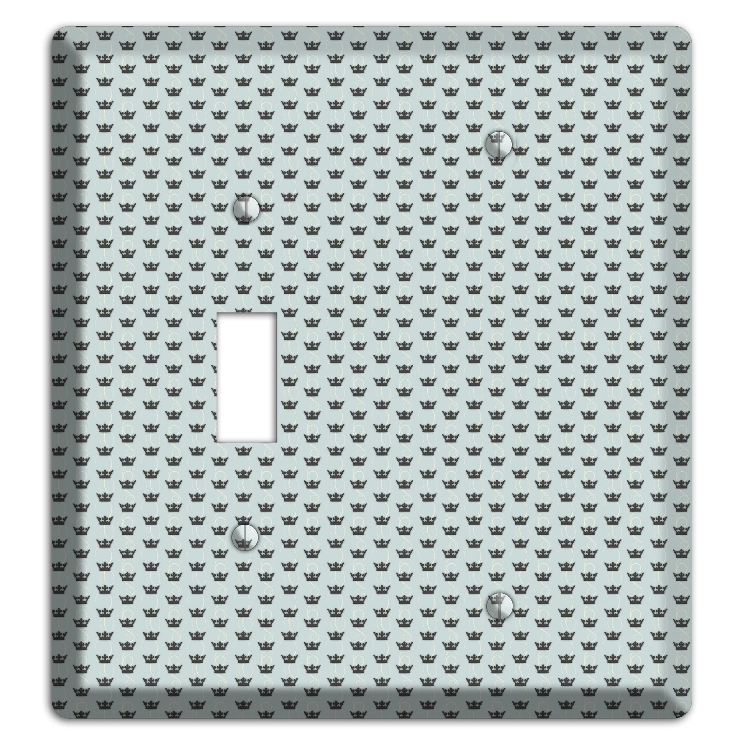 Dusty Blue with Crowns Toggle / Blank Wallplate