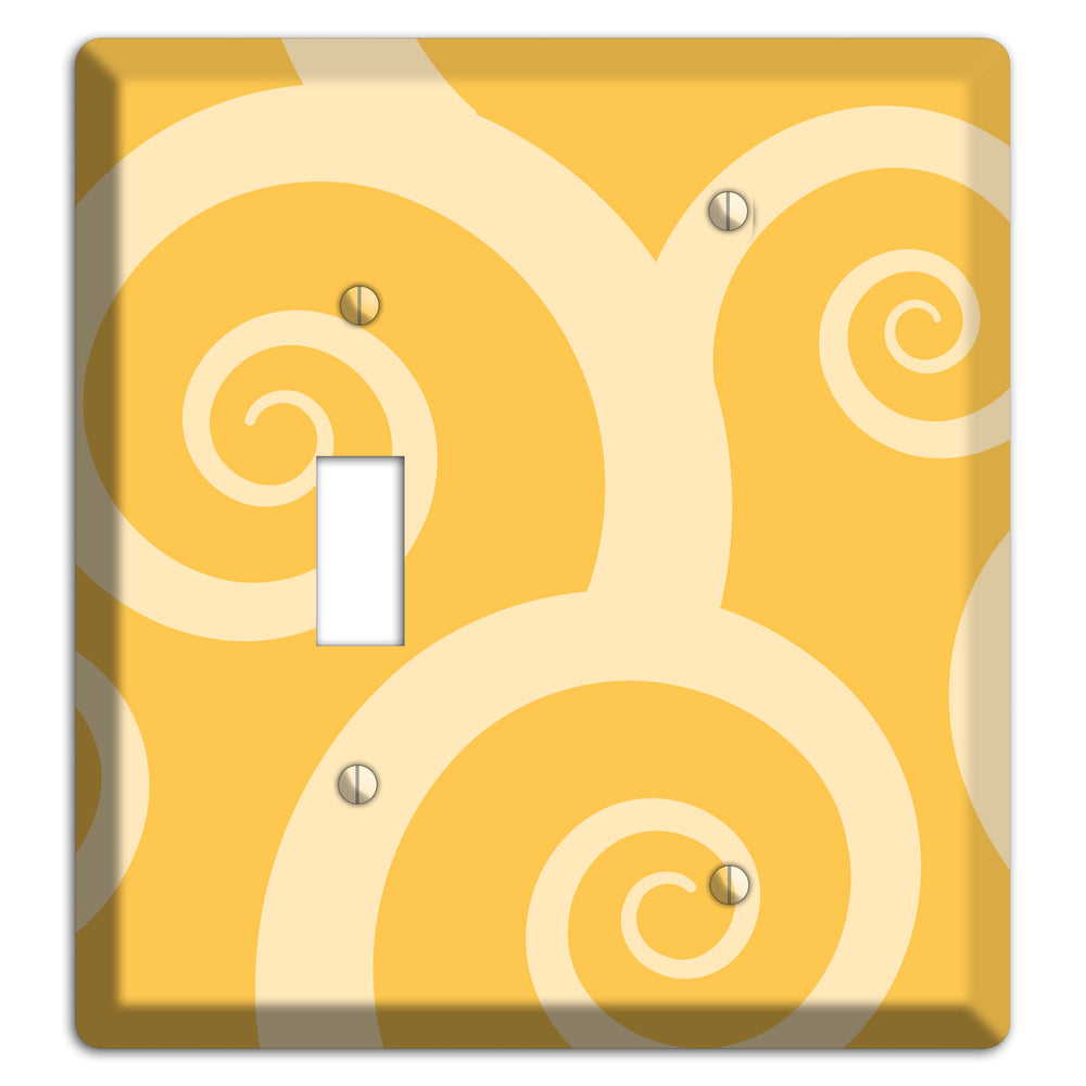Yellow Tones Large Swirl Toggle / Blank Wallplate