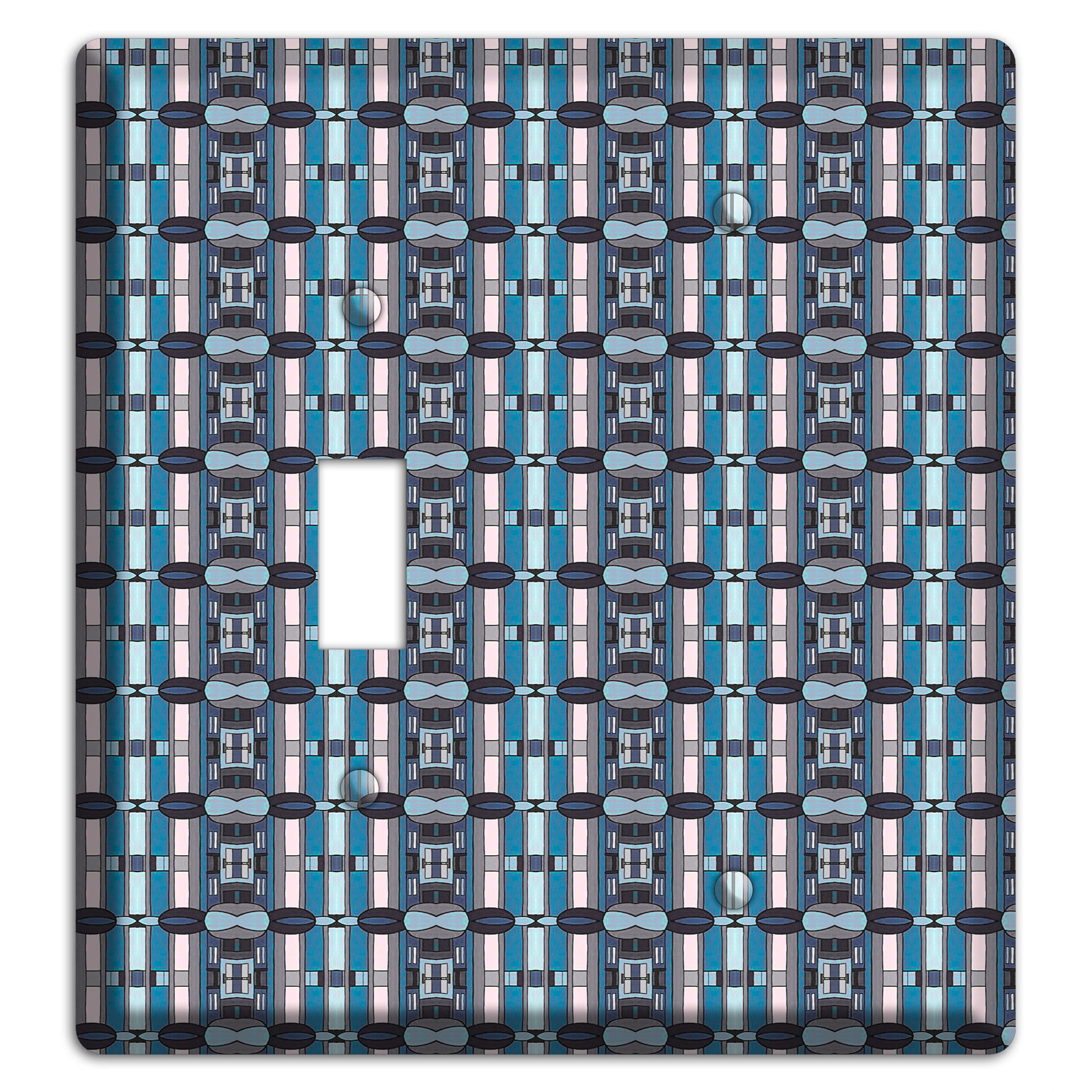 Blue and Grey Tapestry Toggle / Blank Wallplate