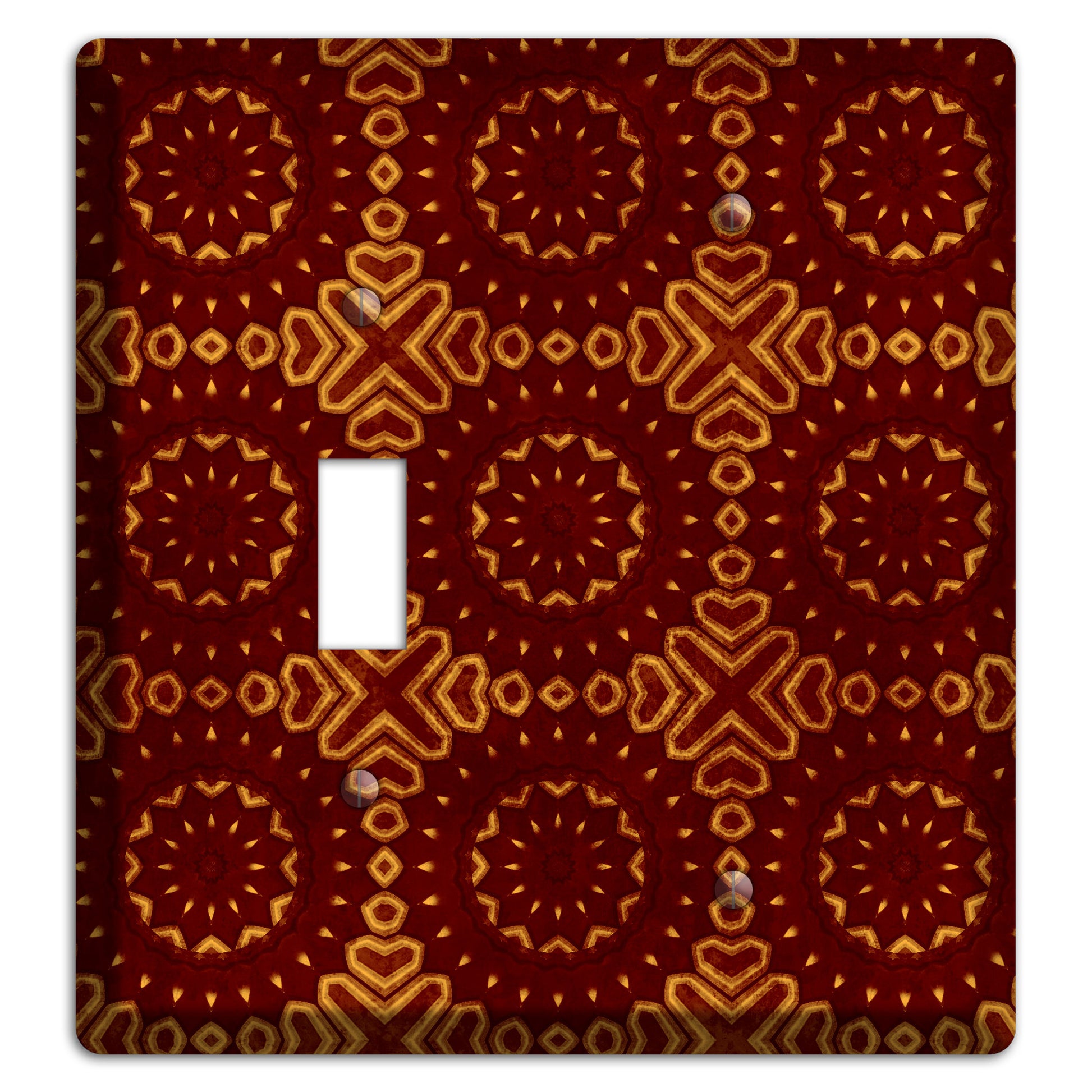 Maroon Grunge Suzani 3 Toggle / Blank Wallplate