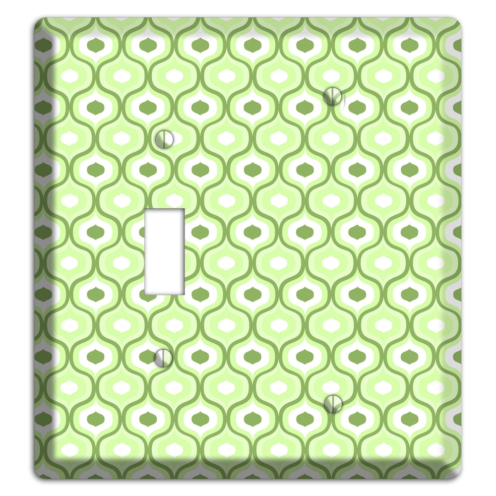 Multi Green Double Scallop Toggle / Blank Wallplate