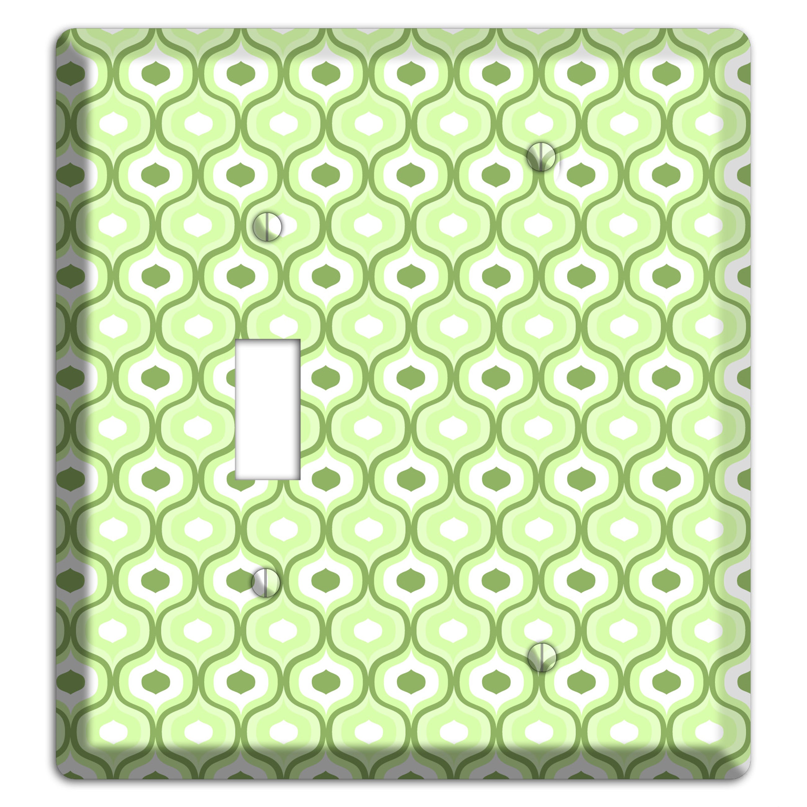 Multi Green Double Scallop Toggle / Blank Wallplate