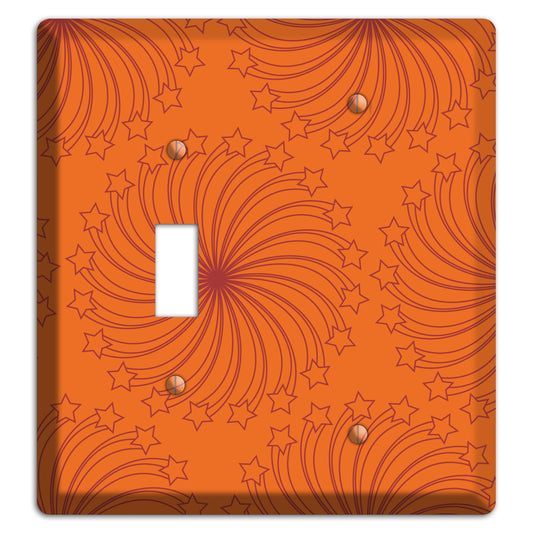 Multi Orange Star Swirl Toggle / Blank Wallplate