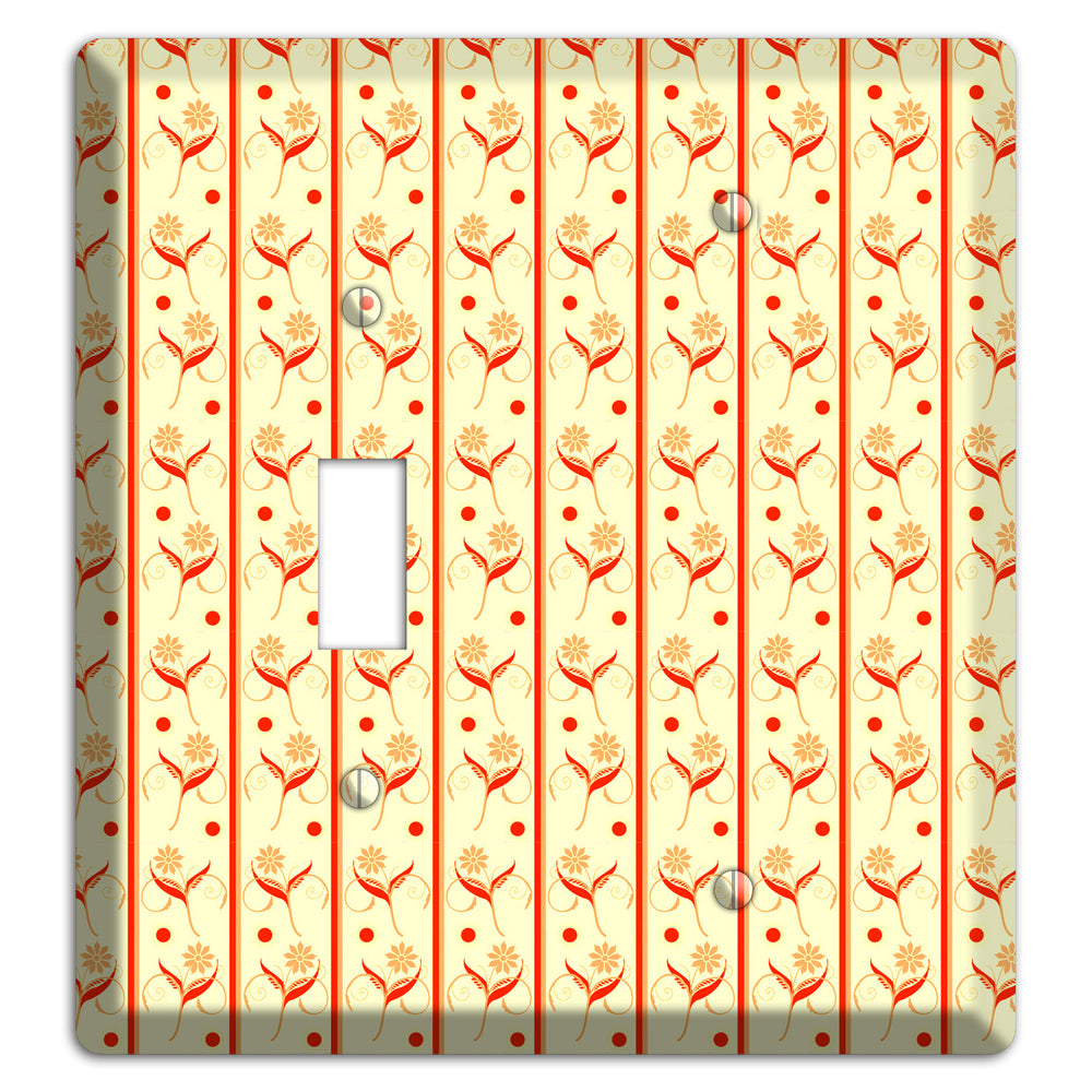 Yellow Floral Pattern Toggle / Blank Wallplate