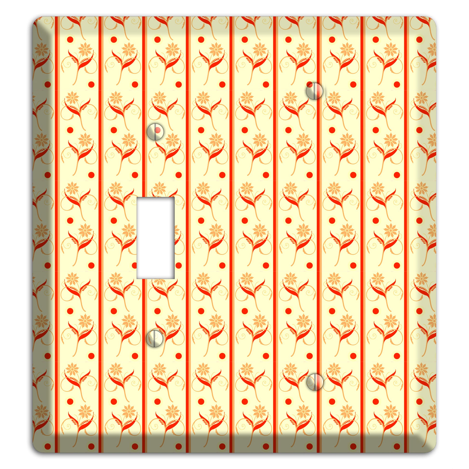 Yellow Floral Pattern Toggle / Blank Wallplate