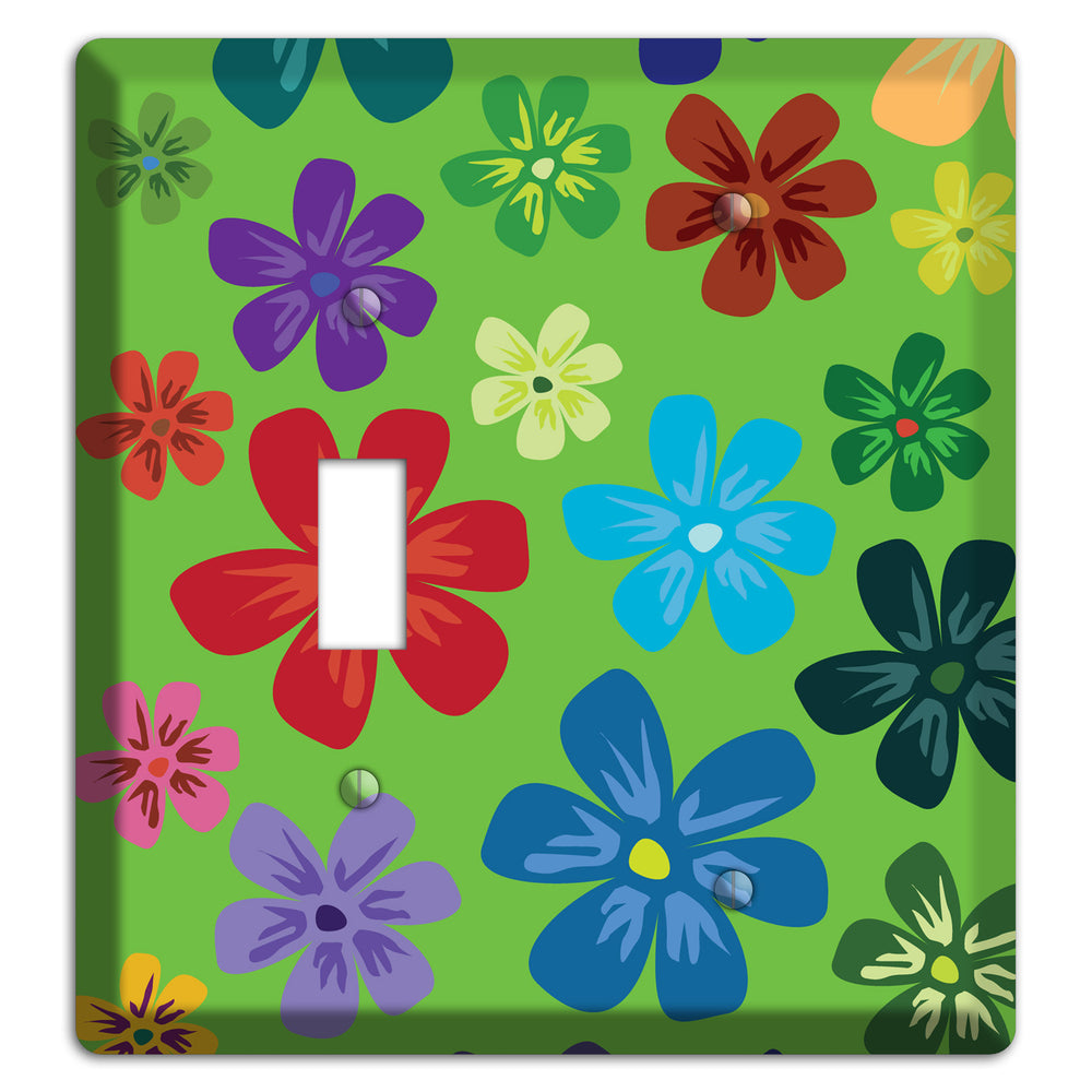Orange Flowers Toggle / Blank Wallplate