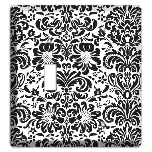 White with Black Toile Toggle / Blank Wallplate
