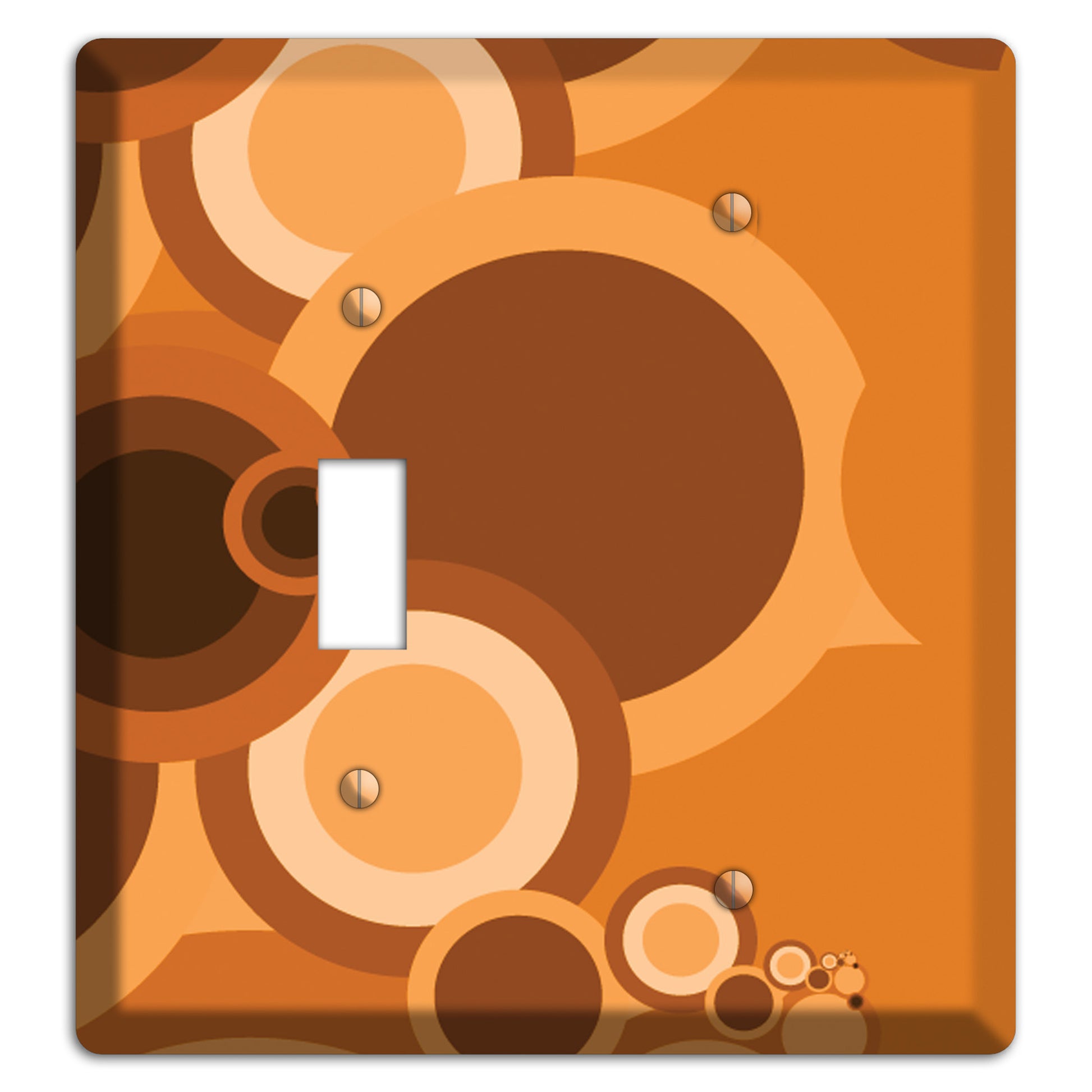 Burnt Orange Circles Toggle / Blank Wallplate