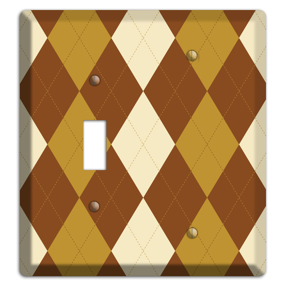 Multi Brown Argyle Toggle / Blank Wallplate
