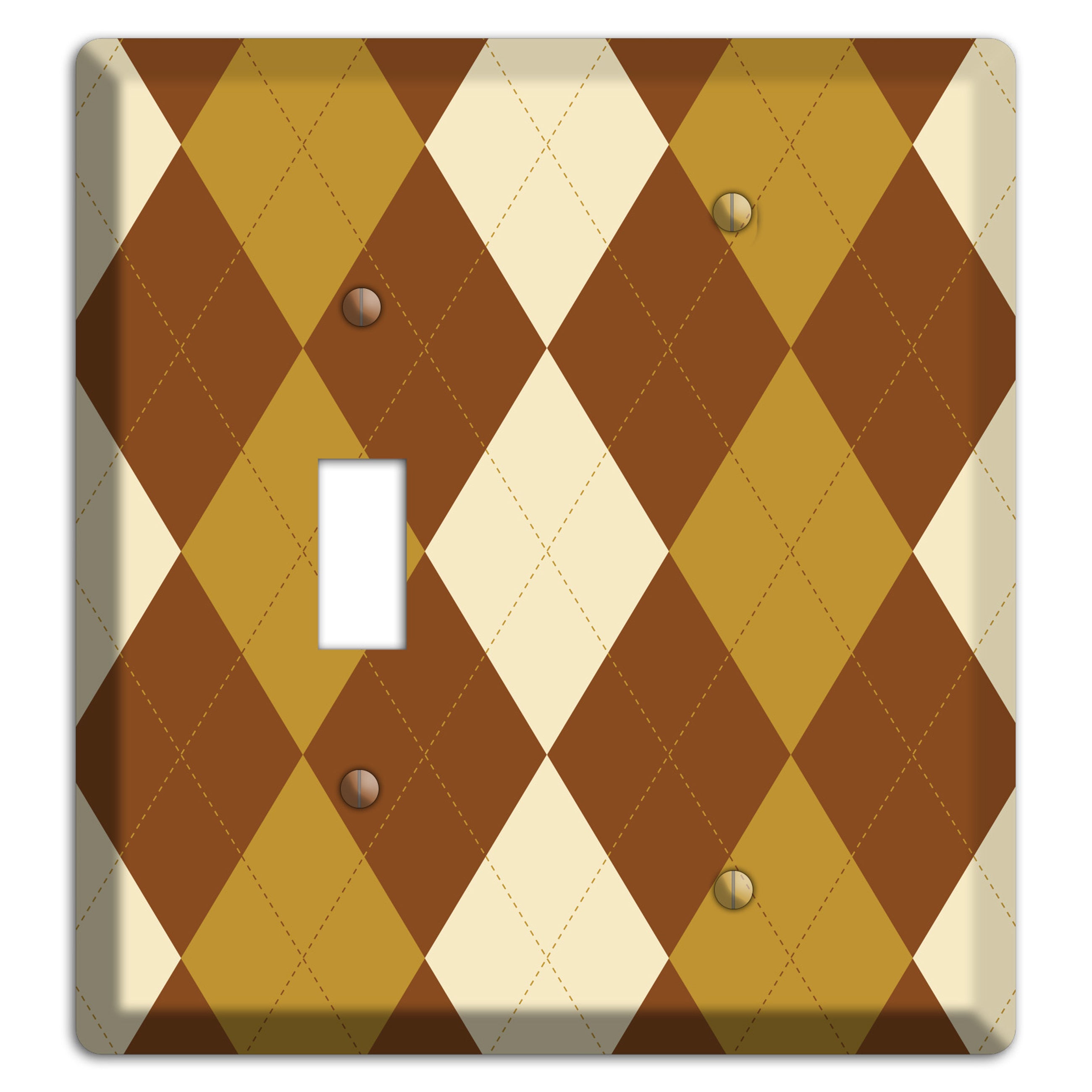Multi Brown Argyle Toggle / Blank Wallplate