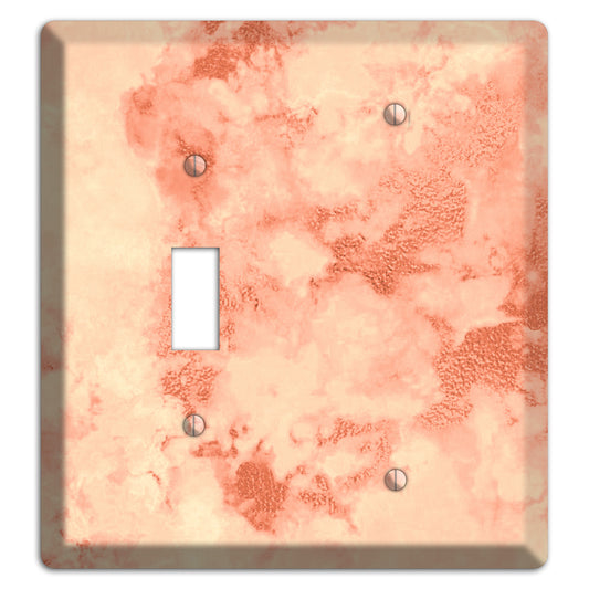 Apricot Peach Marble Toggle / Blank Wallplate