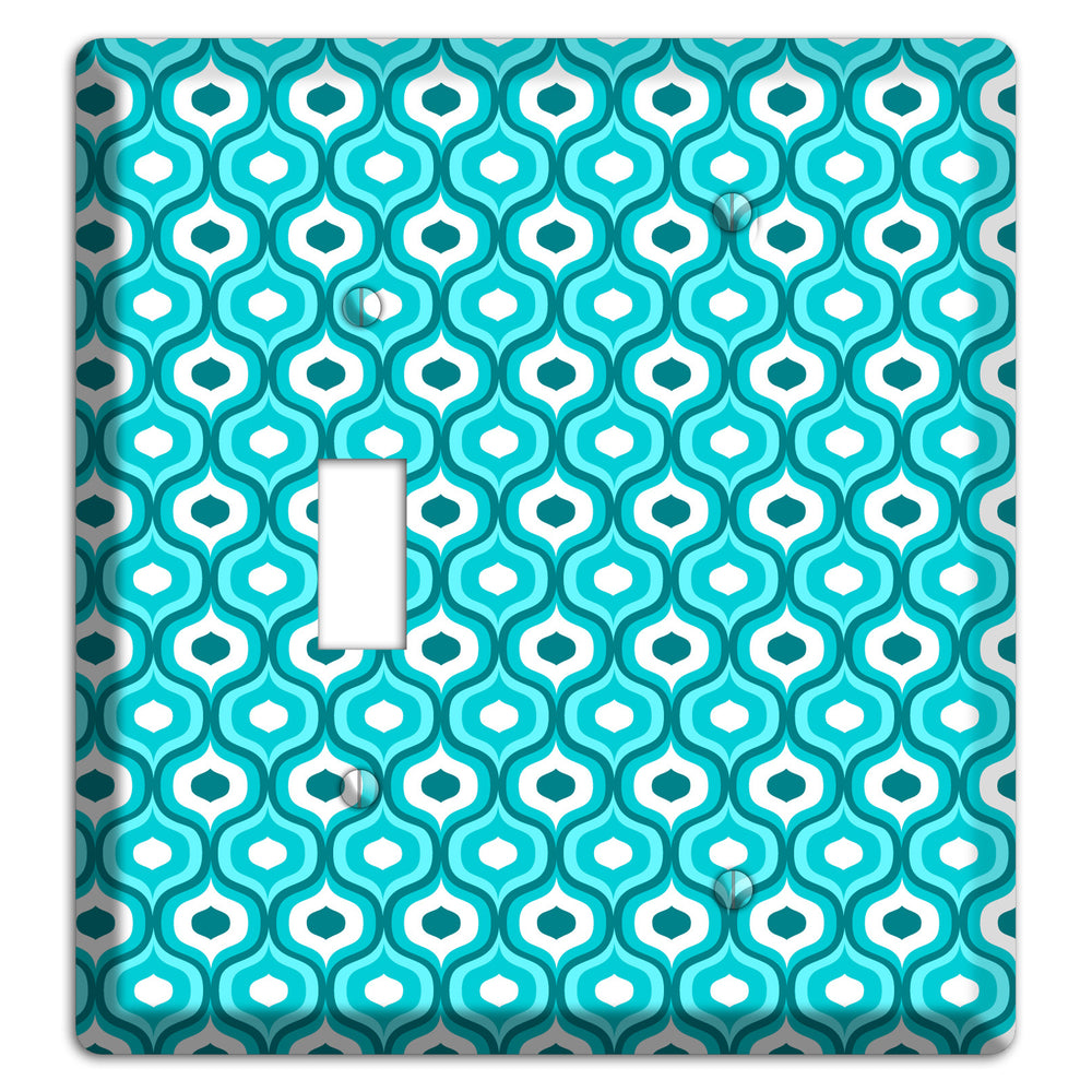 Multi Turquoise Double Scallop Toggle / Blank Wallplate