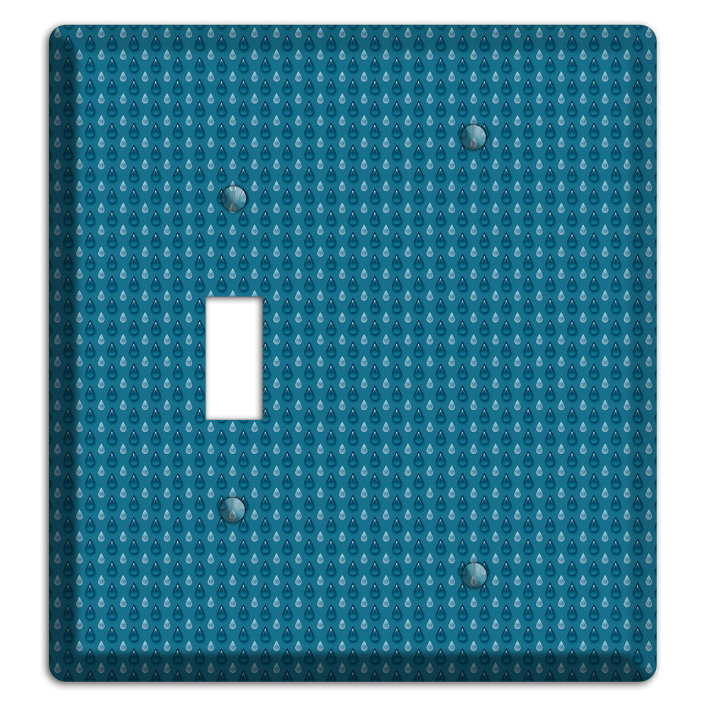 Blue Drops Toggle / Blank Wallplate
