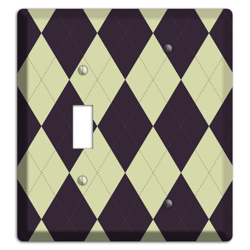 Beige Argyle Toggle / Blank Wallplate