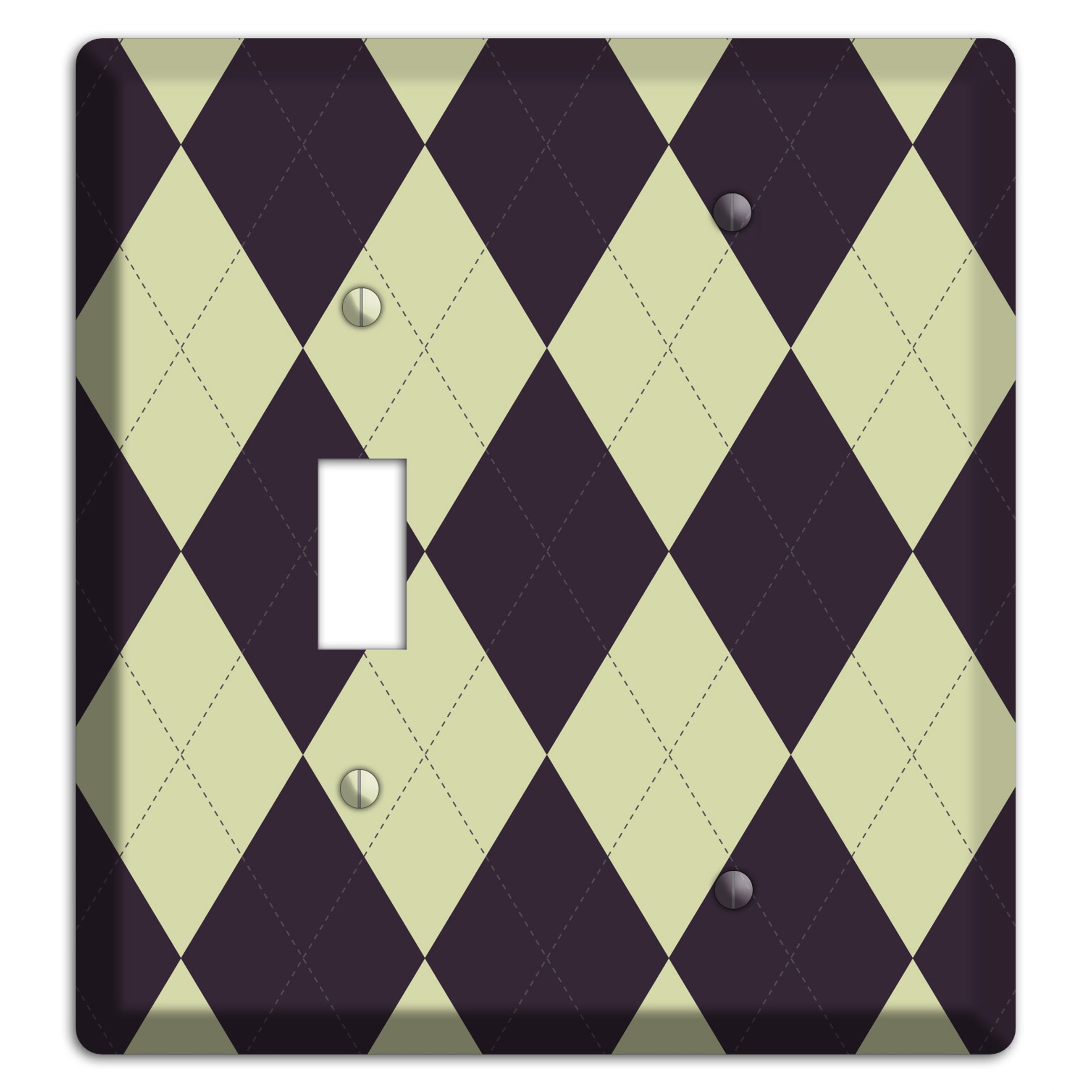Beige Argyle Toggle / Blank Wallplate