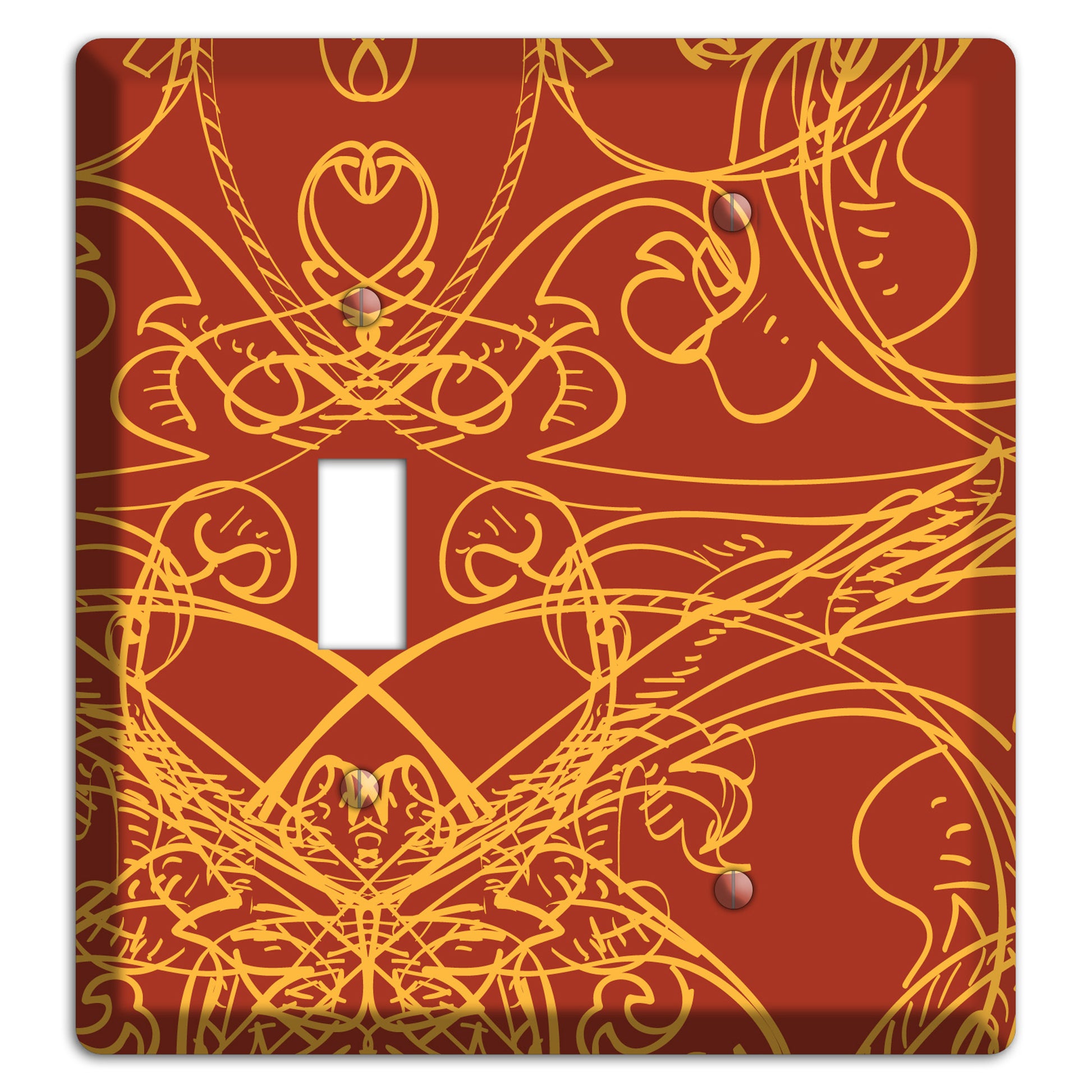 Red Deco Sketch Toggle / Blank Wallplate