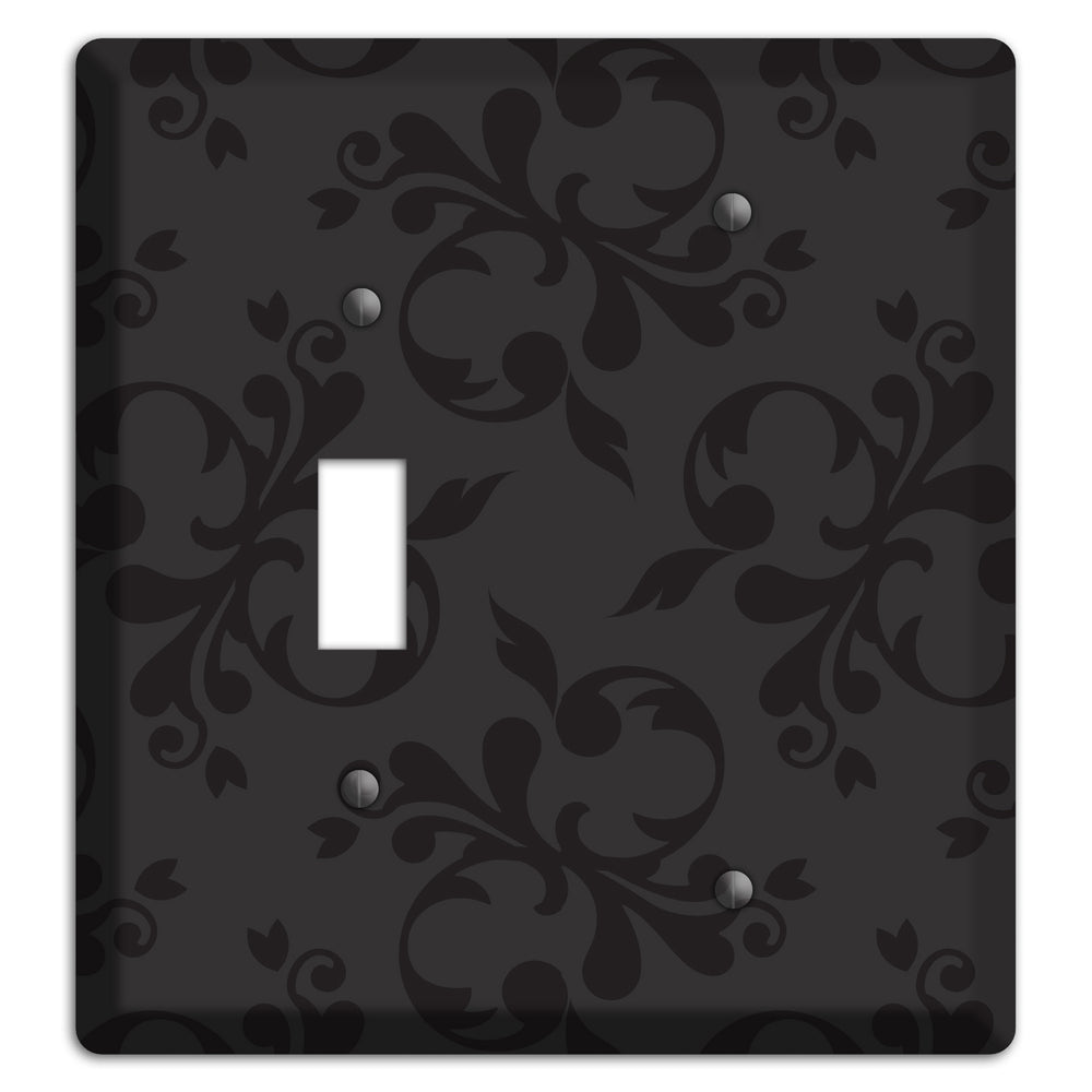 Black Victorian Toile Toggle / Blank Wallplate