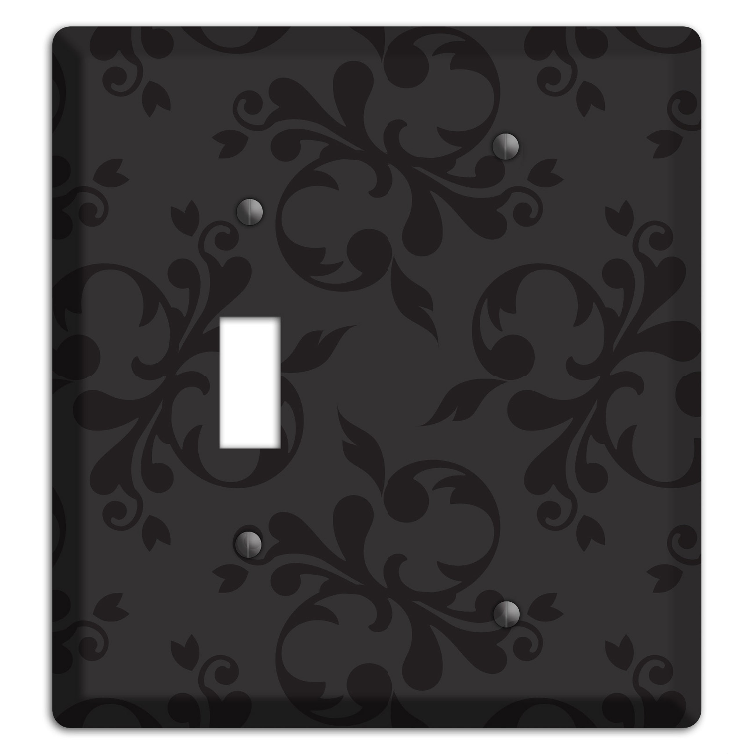Black Victorian Toile Toggle / Blank Wallplate