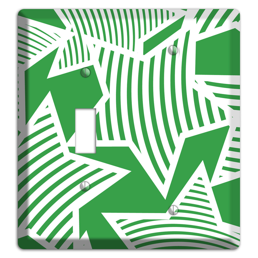 Green with Large White Stars Toggle / Blank Wallplate