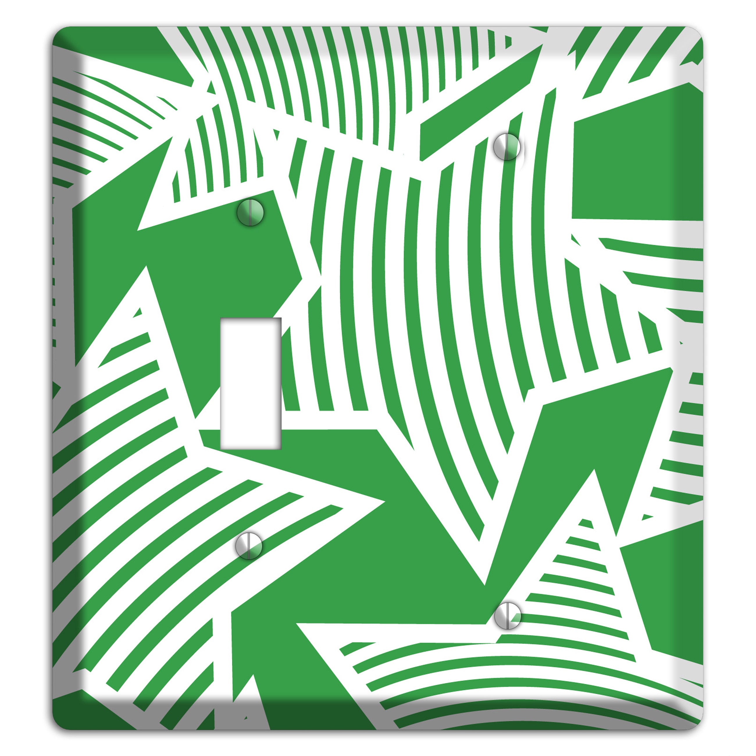 Green with Large White Stars Toggle / Blank Wallplate